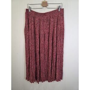 Vintage Koret Maxi Skirt Womens Size 1X Boho Pull-On Peasant Broomstick Pink